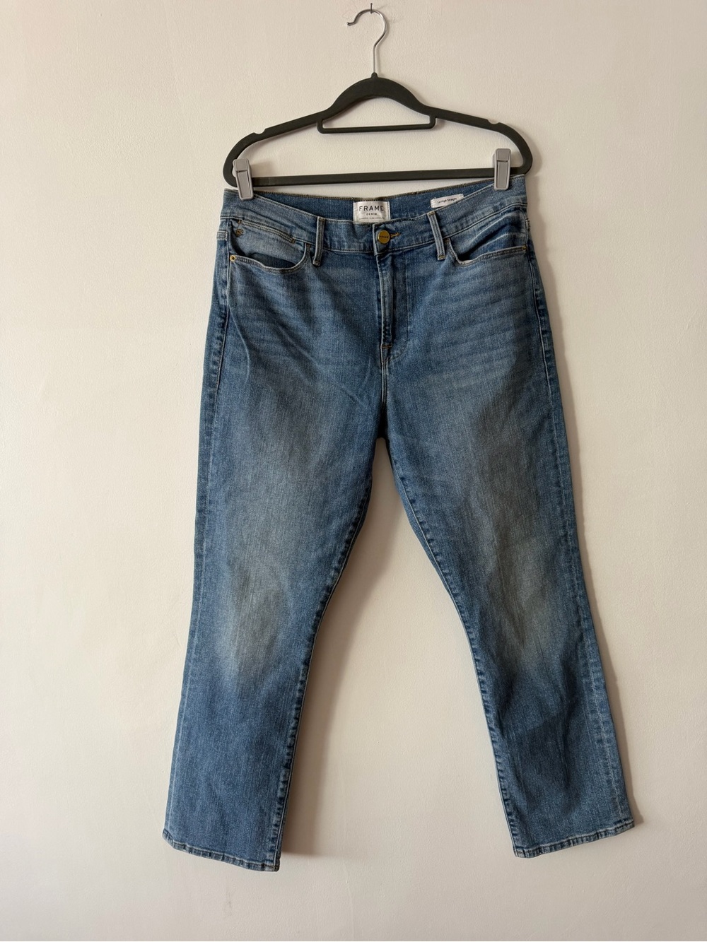 Frame Denim Straight-Leg Jeans in Medium Blue Wash